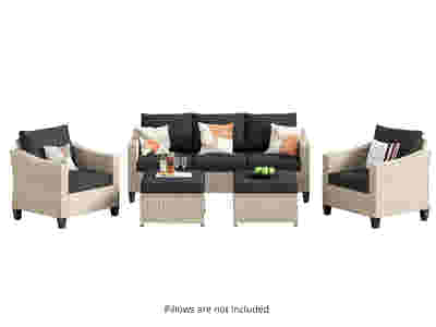 Jezza 5PC Patio Set Khaki+Black