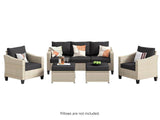 Jezza 5PC Patio Set Khaki+Black
