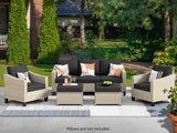 Jezza 5PC Patio Set Khaki+Black