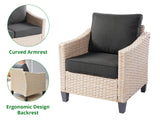 Jezza 5PC Patio Set Khaki+Black