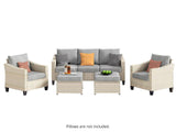 Jezza 5PC Patio Set Khaki+Grey