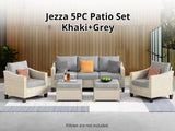 Jezza 5PC Patio Set Khaki+Grey