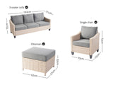 Jezza 5PC Patio Set Khaki+Grey