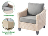 Jezza 5PC Patio Set Khaki+Grey