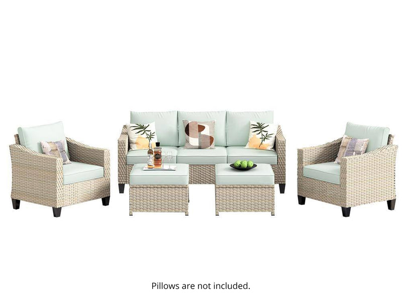 DS Jezza 5PC Patio Set Khaki+Mint