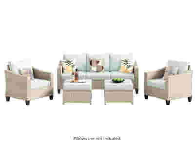 Jezza 5PC Patio Set Khaki+Mint