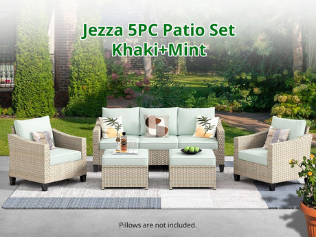 DS Jezza 5PC Patio Set Khaki+Mint