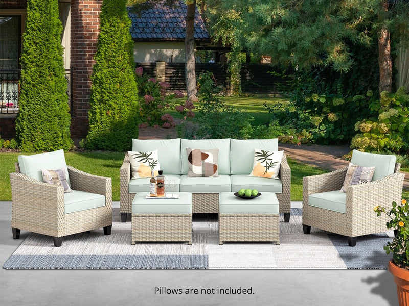 Jezza 5PC Patio Set Khaki+Mint