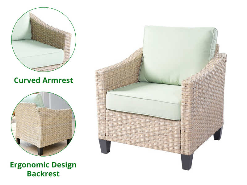 Jezza 5PC Patio Set Khaki+Mint