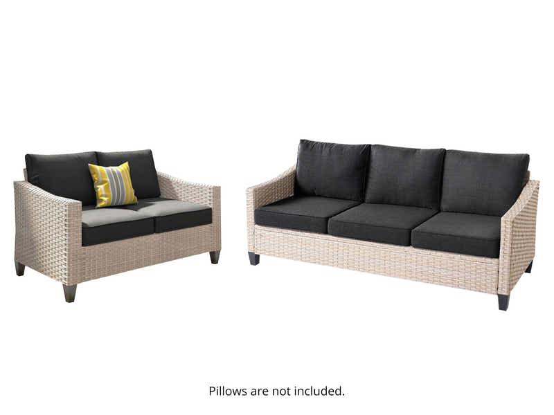 Sanstar 2PC Patio Set Khaki+Black