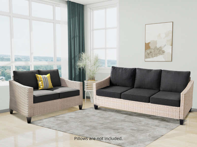 Sanstar 2PC Patio Set Khaki+Black