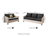 Sanstar 2PC Patio Set Khaki+Black