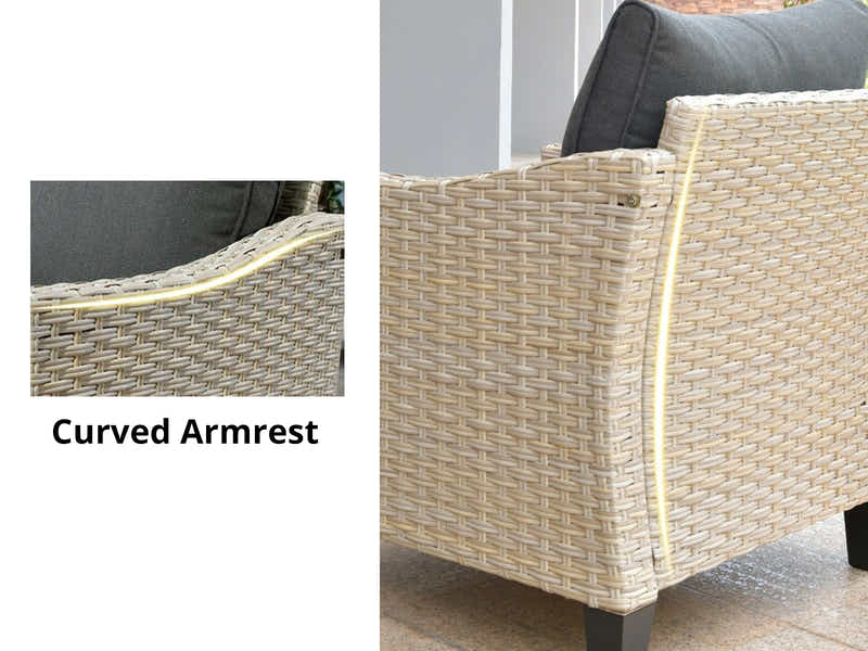 Sanstar 2PC Patio Set Khaki+Black