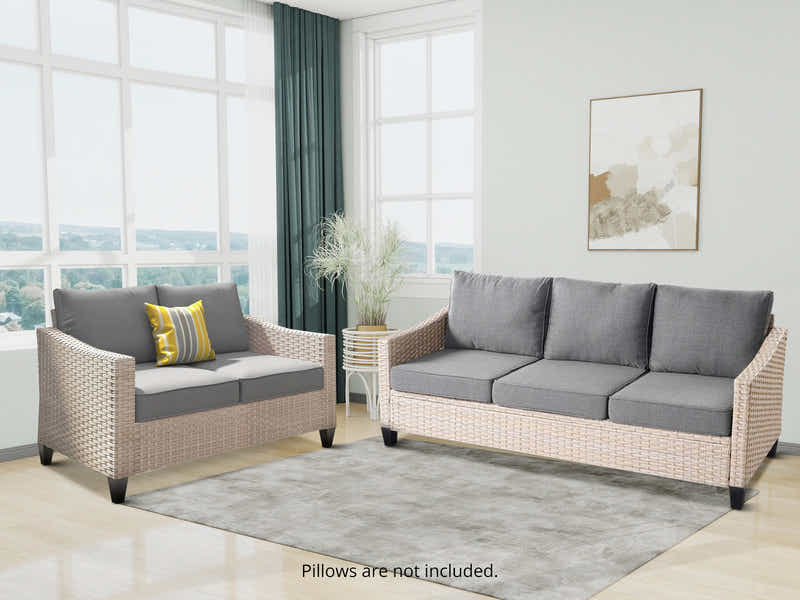 Sanstar 2PC Patio Set Khaki+Grey