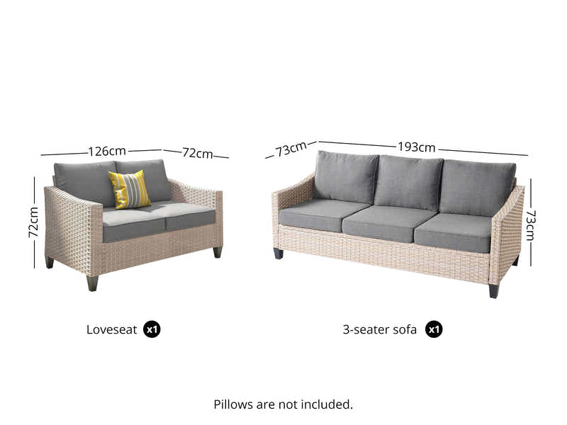 Sanstar 2PC Patio Set Khaki+Grey