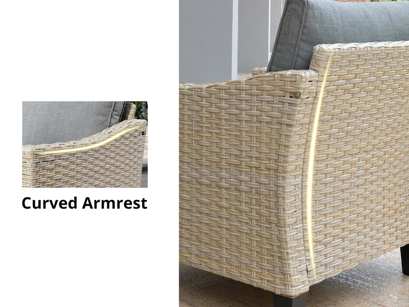 DS Sanstar 2PC Patio Set Khaki+Grey