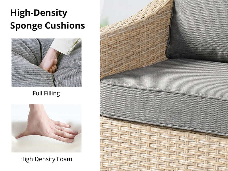 Sanstar 2PC Patio Set Khaki+Grey