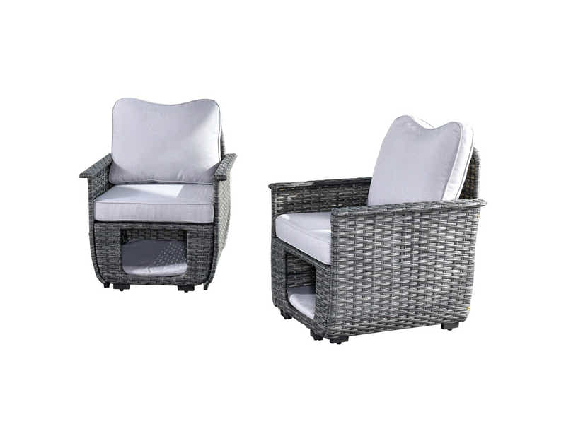 Aphrodite Patio Chair x2 Grey+Grey