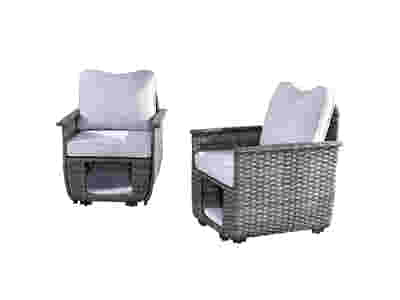 Aphrodite Patio Chair x2 Grey+Grey