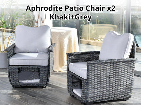 DS Aphrodite Patio Chair x2 Grey+Grey
