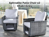 Aphrodite Patio Chair x2 Grey+Grey