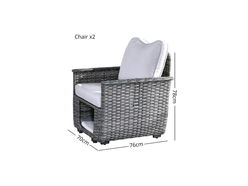DS Aphrodite Patio Chair x2 Grey+Grey