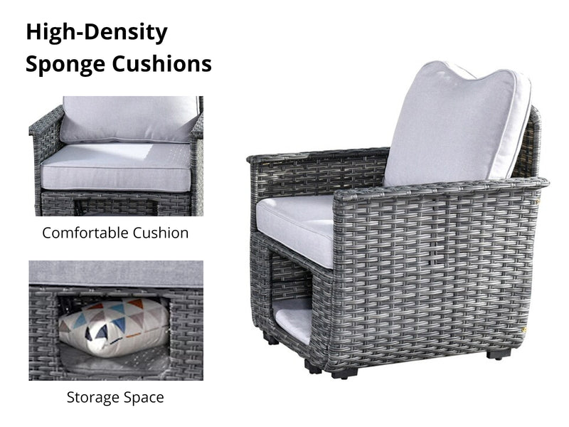 DS Aphrodite Patio Chair x2 Grey+Grey