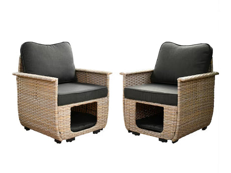 DS Aphrodite Patio Chair x2 Khaki+Black