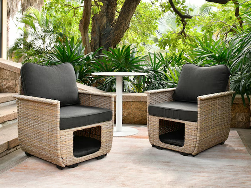 DS Aphrodite Patio Chair x2 Khaki+Black