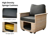 DS Aphrodite Patio Chair x2 Khaki+Black