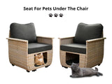 DS Aphrodite Patio Chair x2 Khaki+Black