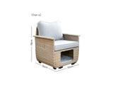 Aphrodite Patio Chair x2 Khaki+Grey