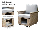 Aphrodite Patio Chair x2 Khaki+Grey