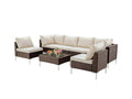 T DS Ruta 7PC Wicker Set Dark Brown+Beige