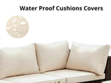 T DS Ruta 7PC Wicker Set Dark Brown+Beige
