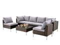 DS Ruta 7PC Wicker Set Light Brown+Grey