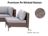 DS Ruta 7PC Wicker Set Light Brown+Grey