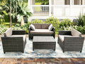 DS Merian 4PC Patio Set Dark Grey+Brown