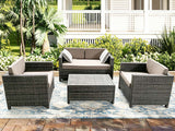 DS Merian 4PC Patio Set Dark Grey+Brown