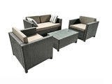 DS Merian 4PC Patio Set Dark Grey+Brown