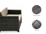 DS Merian 4PC Patio Set Dark Grey+Brown