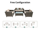 DS Merian 4PC Patio Set Dark Grey+Brown