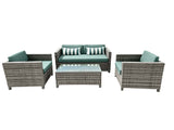 DS Merian 4PC Patio Set Light Grey+Dark Cyan