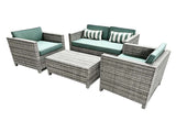 DS Merian 4PC Patio Set Light Grey+Dark Cyan