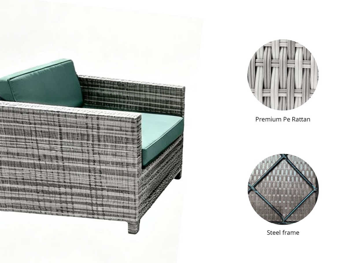 DS Merian 4PC Patio Set Light Grey+Dark Cyan
