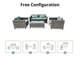 DS Merian 4PC Patio Set Light Grey+Dark Cyan