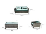 DS Merian 4PC Patio Set Light Grey+Dark Cyan