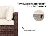 DS Tendy 7PC Patio Sofa Set Brown+Beige