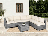DS Tendy 7PC Patio Sofa Set Grey+Beige