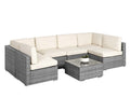 DS Tendy 7PC Patio Sofa Set Grey+Beige